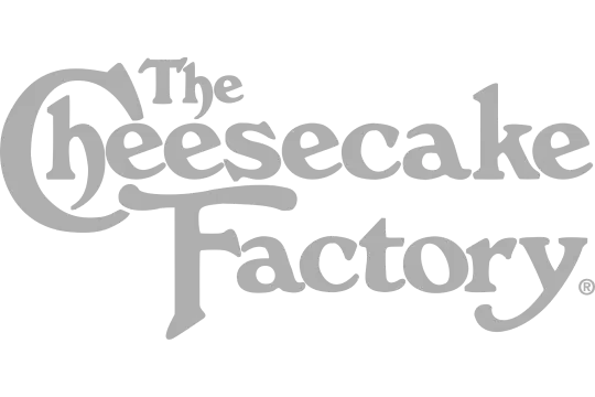 Logo del cliente The Cheesecake Factory para pines personalizados en Costa Rica